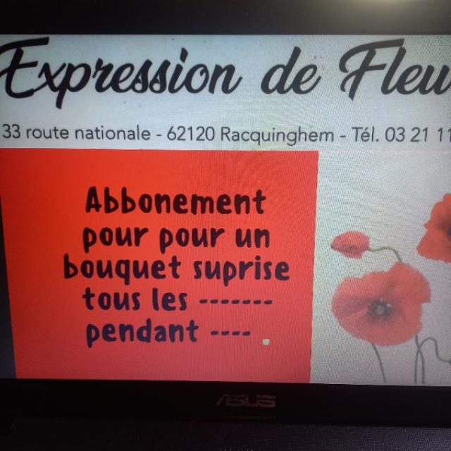 ABONNEMENT POUR LIVRAISON BOUQUET DE FLEURS 